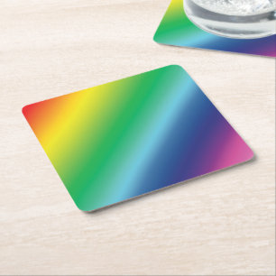 Pride lgbtq lgbt rainbow colors pattern square paper coaster