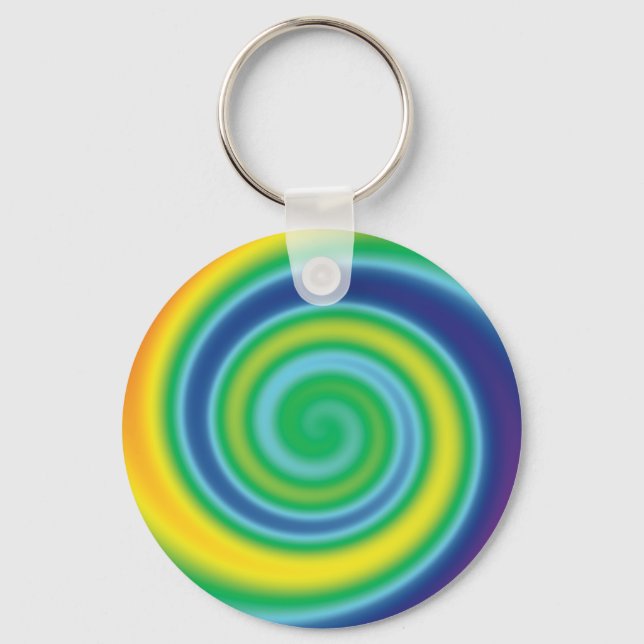 Pride lgbtq lgbt rainbow colors swirl cool rad keychain (Front)