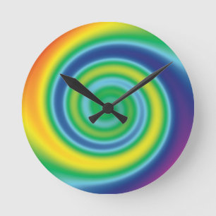 Pride lgbtq lgbt rainbow colors swirl cool rad round clock