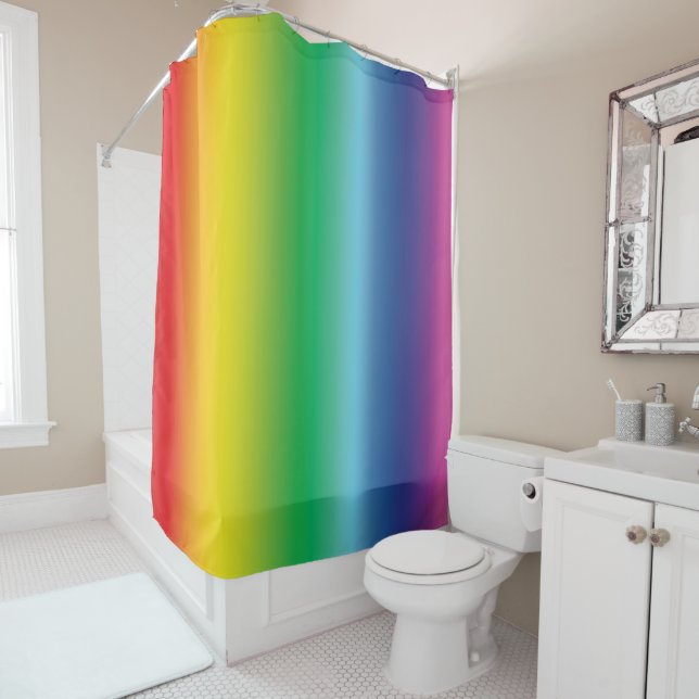 Pride lgbtq lgbt rainbow gay flag colors shower curtain (In Situ)