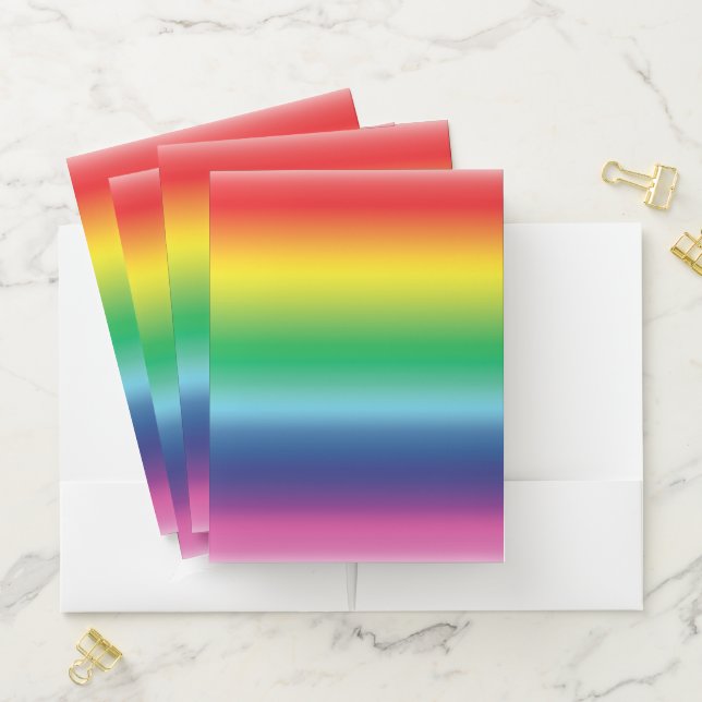 Pride lgbtq lgbt rainbow white pattern pocket folder (In Situ)