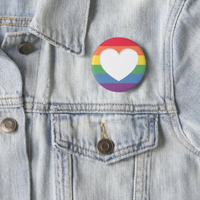 Pride LGBTQ Love is Love Button Pin  (In Situ)