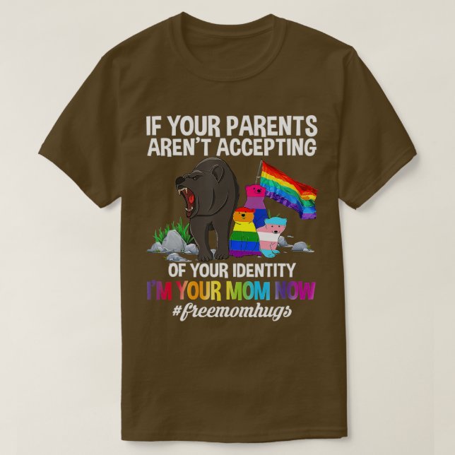 Pride LGBTQ Parade Free Mom Hugs Proud Mama Bear L T-Shirt (Design Front)