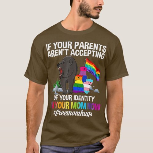 Pride LGBTQ Parade Free Mom Hugs Proud Mama Bear L T_Shirt