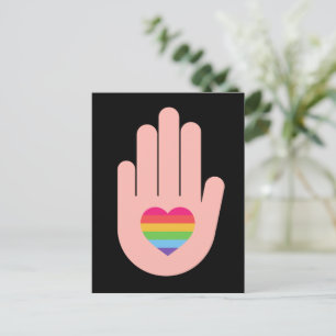 Pride lgbtq queer love. rainbow color postcard
