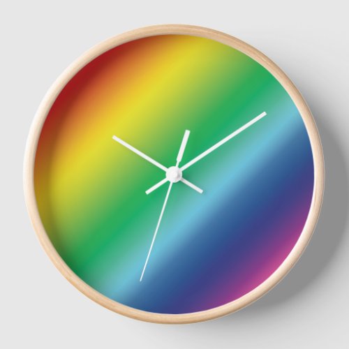 Pride lgbtq rainbow colors pattern round clock