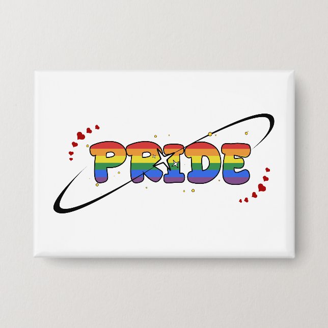 Pride LGBTQ Rainbow Flag Button (Front)
