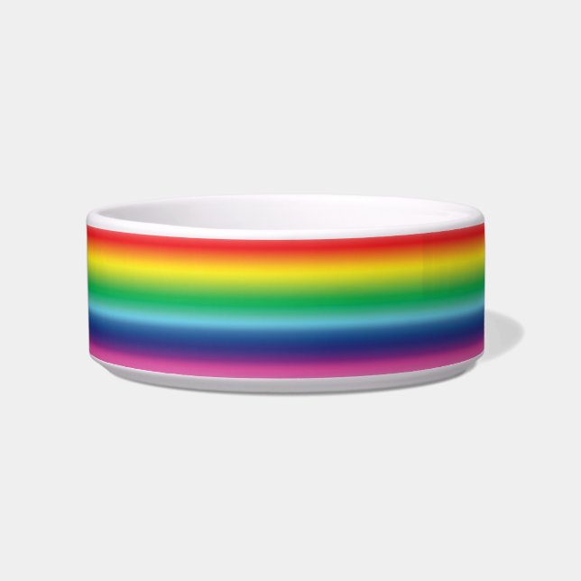 Pride lgbtq rainbow flag colors dog, cat bowl (Front)