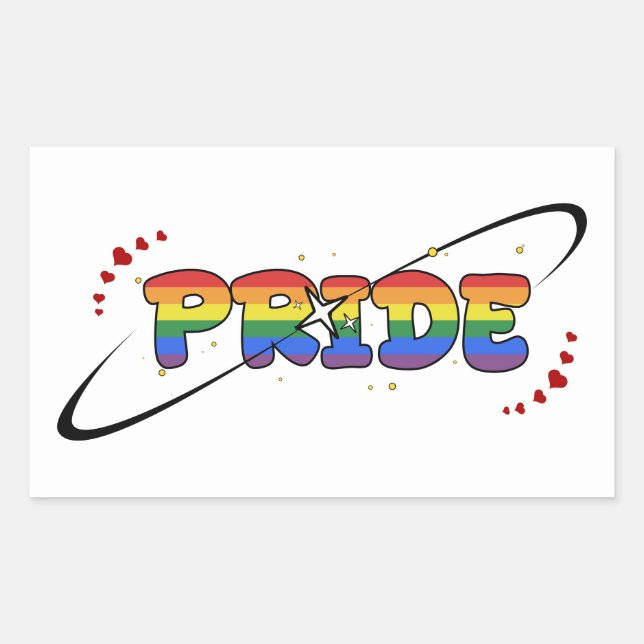 Pride LGBTQ Rainbow Flag Rectangular Sticker (Front)