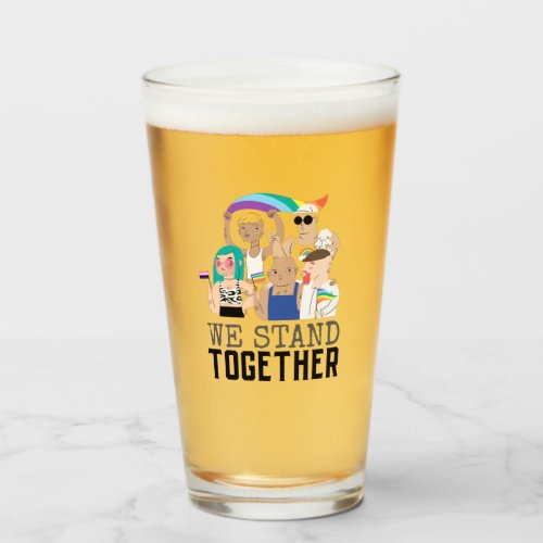 Pride LGBTQ We Stand Together People Unity Glass