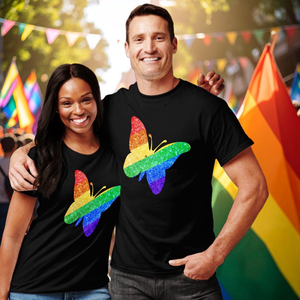 Pride LGBTQA+ rainbow butterfly