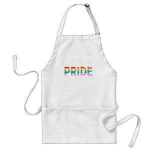 PRIDE LGBTQIA Rainbow Flag, Letter Cool Adult Apron