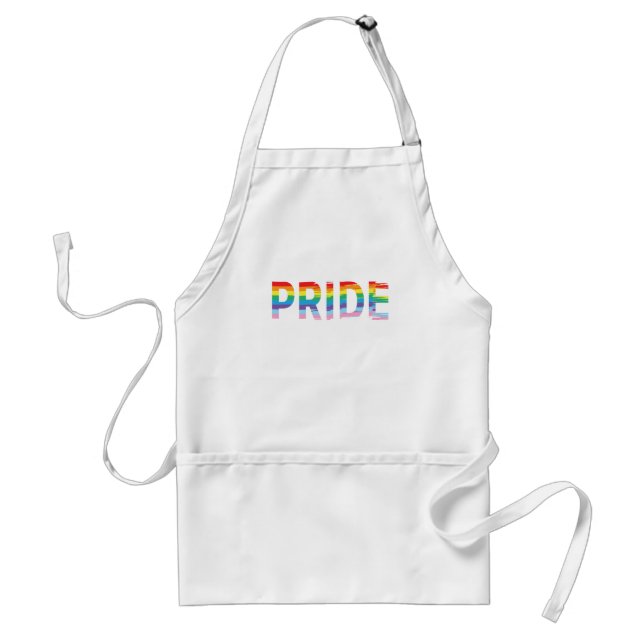 PRIDE LGBTQIA Rainbow Flag, Letter Cool Adult Apron (Front)
