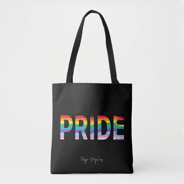 PRIDE LGBTQIA Rainbow Flag, Pride Cool Tote Bag (Front)