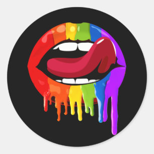 Pride Lips T-Shirt Classic Round Sticker