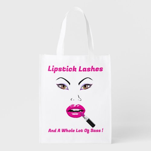 Pride Lipstick lashes and a whole lot of sass Grocery Bag