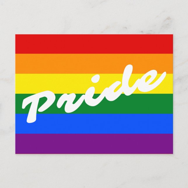 Pride Logo LGBT 6-Stripe Rainbow Gay Pride Flag Postcard (Front)