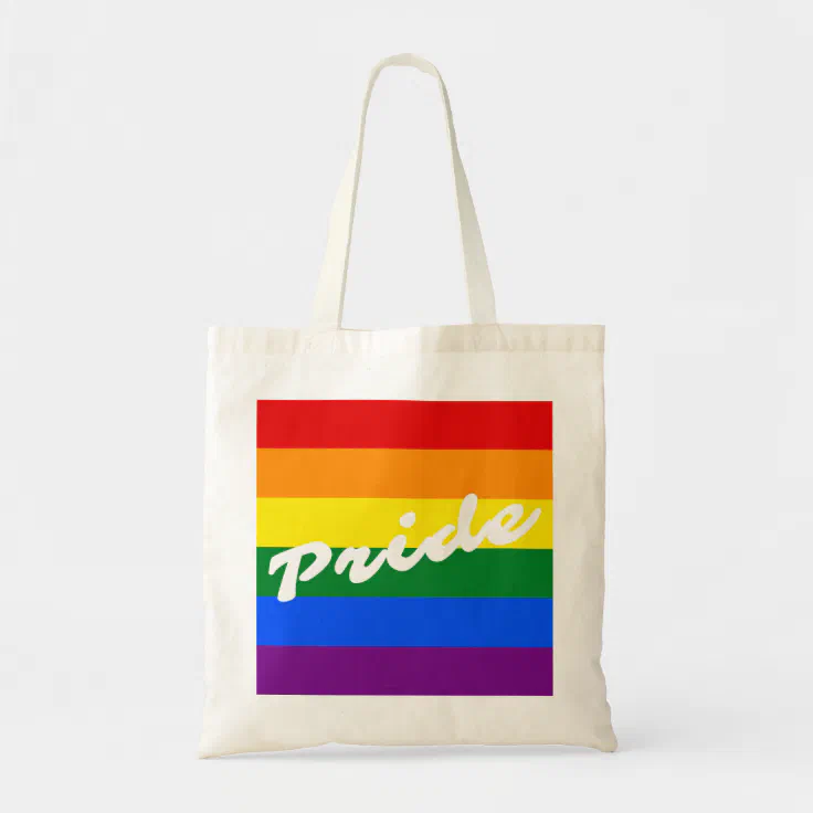 Pride Logo LGBT 6-Stripe Rainbow Gay Pride Flag Tote Bag | Zazzle