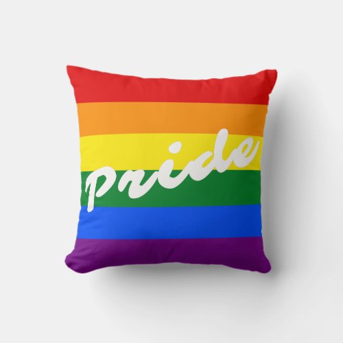 Pride Logo LGBT Gay Pride 6_Stripe Rainbow Flag Throw Pillow