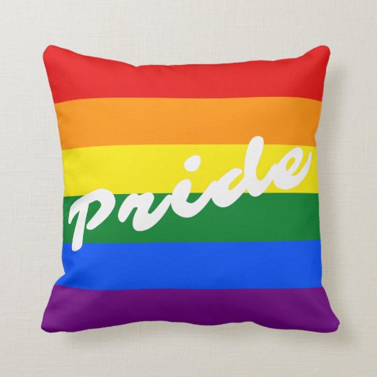 Pride Logo Lgbt Gay Pride 6 Stripe Rainbow Flag Throw Pillow
