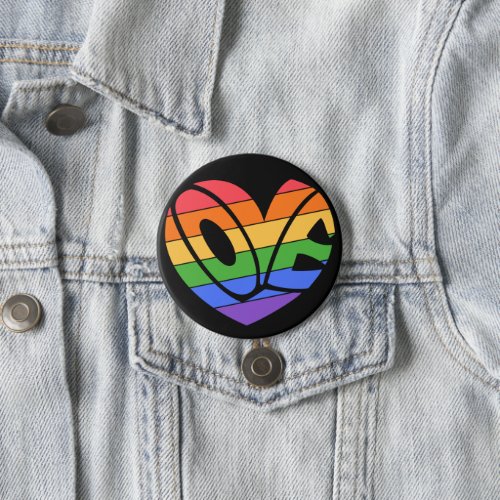Pride Love Gay Rainbow LGBTQ Badge Button