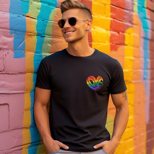 Pride Love Gay Rainbow LGBTQ Custom Name Or Text T_Shirt