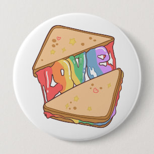 Pride. Love is love. Cute love. Rainbow gay Button
