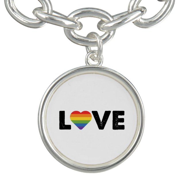Pride Love is Love Gay Equality Rainbow LGBTQ  Bracelet (Design)