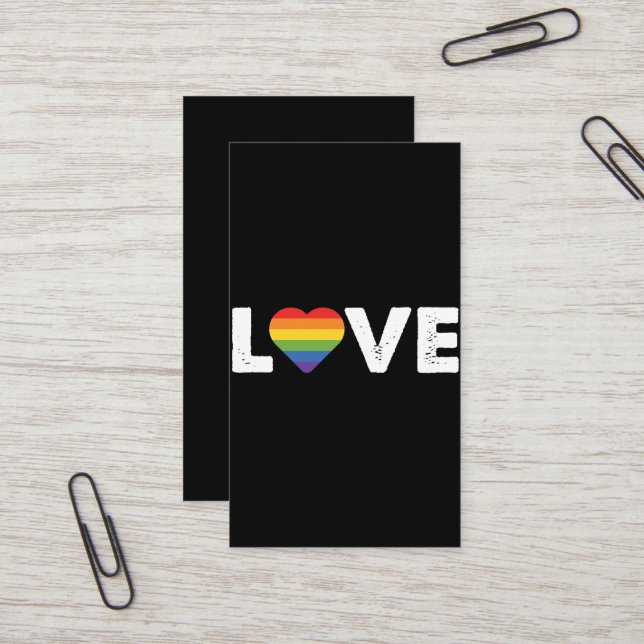 Pride Love is Love Gay Equality Rainbow LGBTQ  Business Card (Front/Back In Situ)
