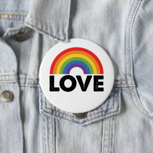 Pride Love is Love Gay Equality Rainbow LGBTQ  Button