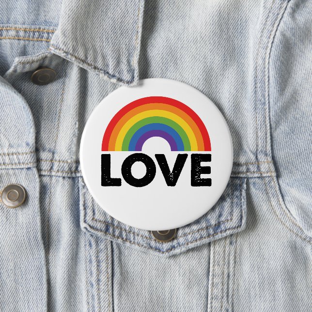 Pride Love is Love Gay Equality Rainbow LGBTQ  Button (In Situ)