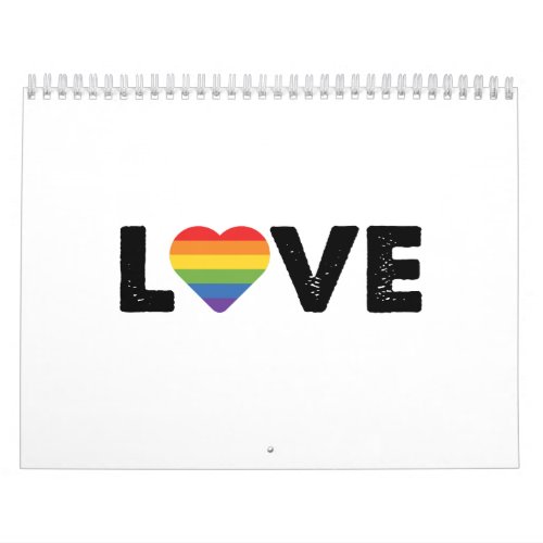 Pride Love is Love Gay Equality Rainbow LGBTQ  Calendar