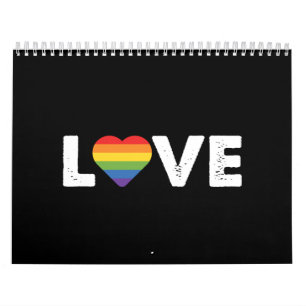 Pride Love is Love Gay Equality Rainbow LGBTQ  Calendar