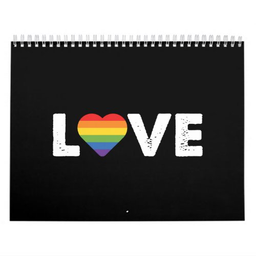 Pride Love is Love Gay Equality Rainbow LGBTQ  Calendar