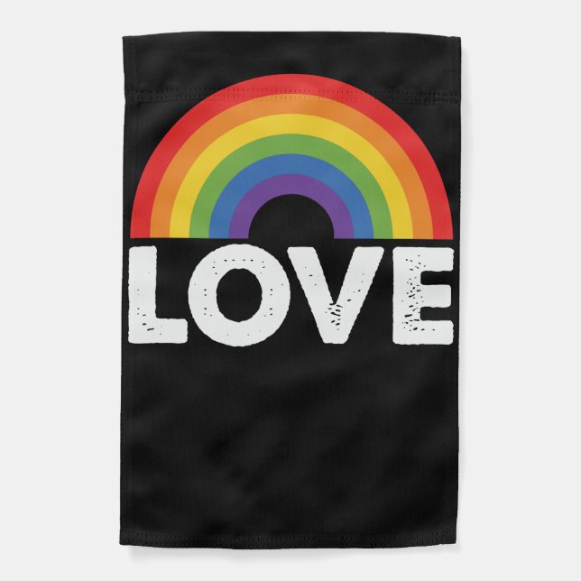 Pride Love is Love Gay Equality Rainbow LGBTQ  Garden Flag (Front)