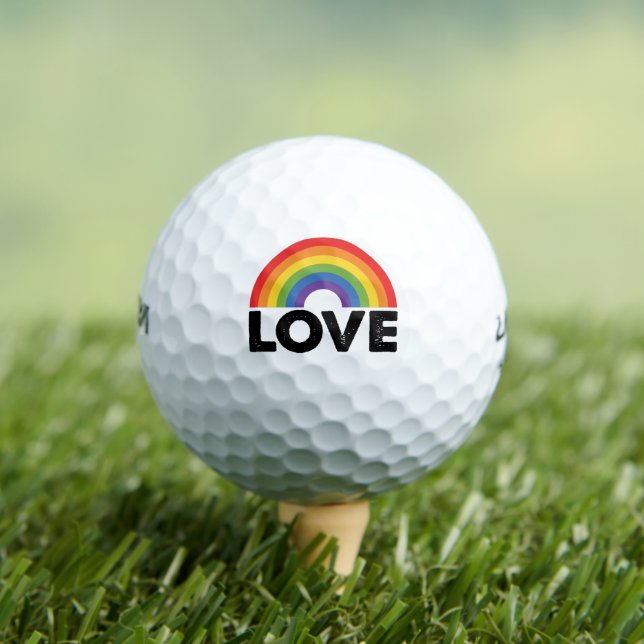 Pride Love is Love Gay Equality Rainbow LGBTQ  Golf Balls (Insitu Tee)