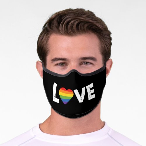 Pride Love is Love Gay Equality Rainbow LGBTQ  Premium Face Mask