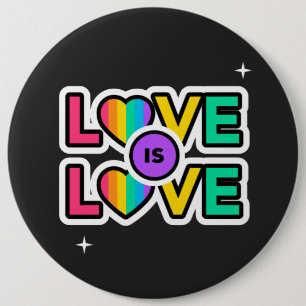 Pride. Love is love. Gay Rainbow colors Button