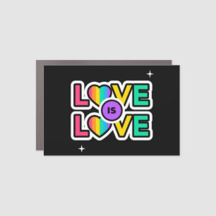 Pride. Love is love. Gay Rainbow colors        Car Magnet
