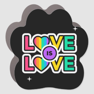 Pride. Love is love. Gay Rainbow colors Car Magnet