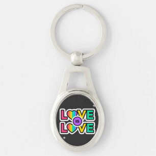 Pride. Love is love. Gay Rainbow colors        Key Keychain