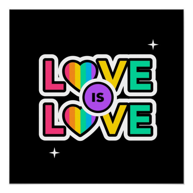 Pride. Love is love. Gay Rainbow colors        Poster (Front)