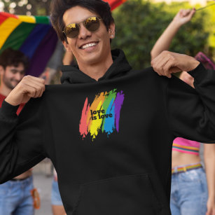 Pride Love Is Love LGBT Rainbow Hoodie