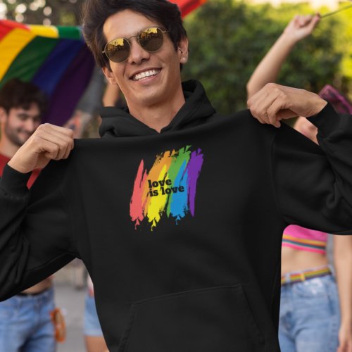 Pride Love Is Love LGBT Rainbow Hoodie