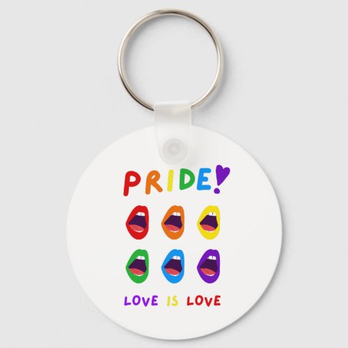 Pride! Love is Love Pin Keychain