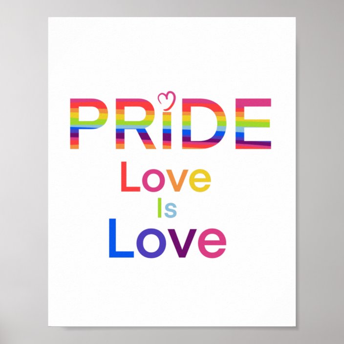 Pride love is love rainbow flag poster | Zazzle.com