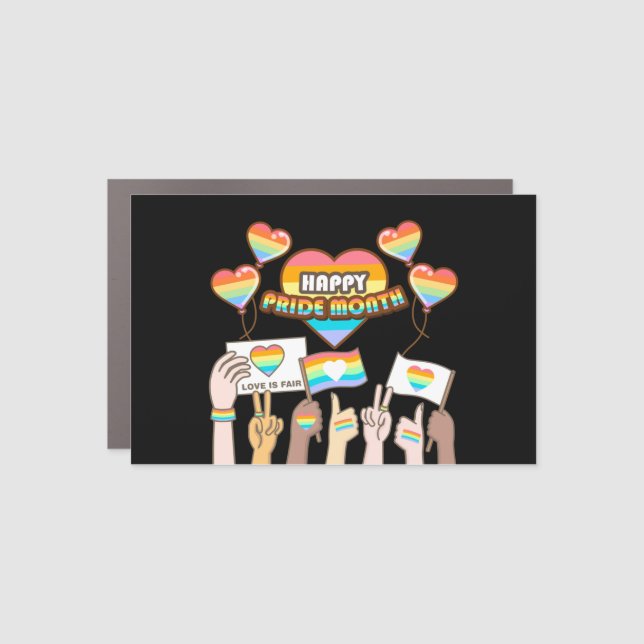 Pride love. Love is fair. Pride month.     Car Magnet (Front)