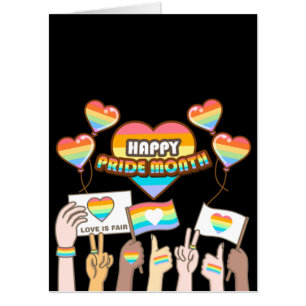 Pride love. Love is fair. Pride month. Card