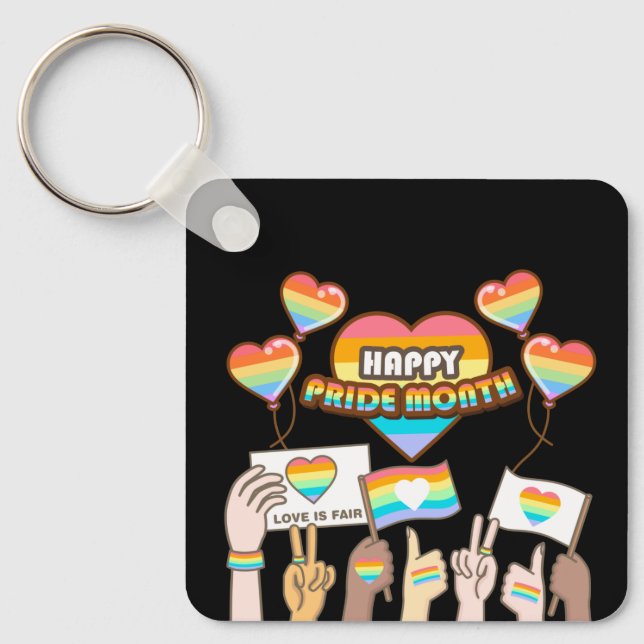 Pride love. Love is fair. Pride month.        Keychain