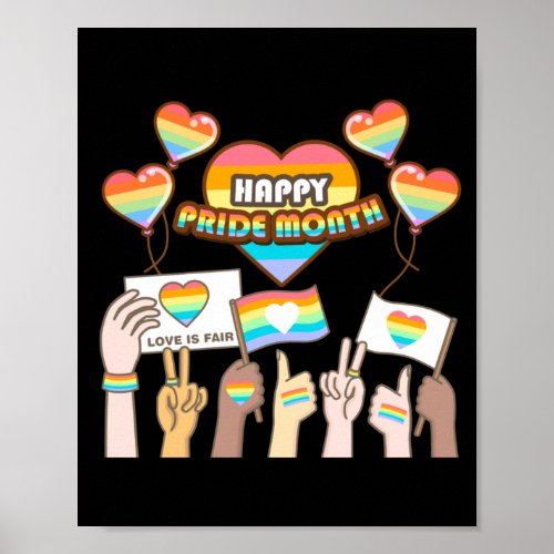 Pride love Love is fair Pride month Poster